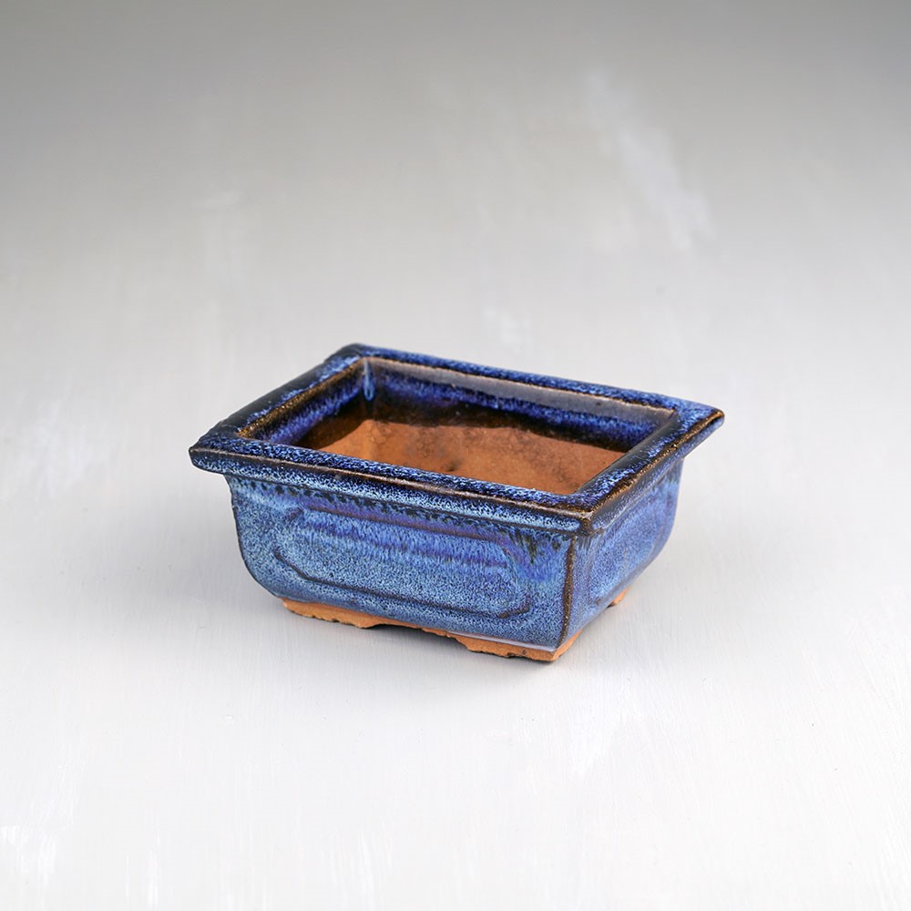 Bonsai tál - szögletes, kék, 10 cm
